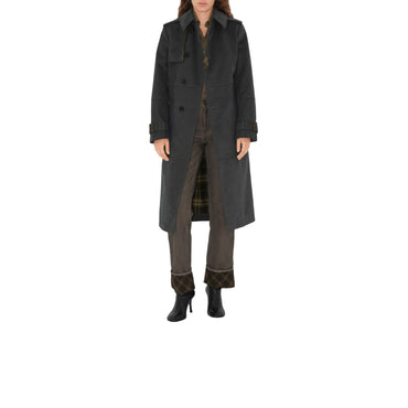 Long Cotton Nylon Trench Coat - Cinder