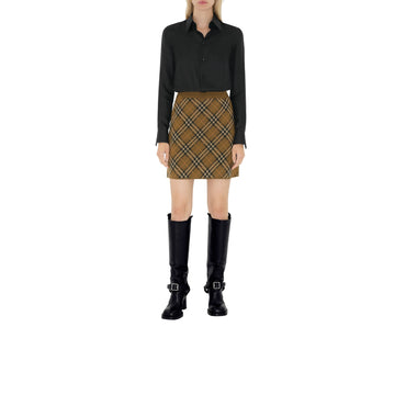Check Wool Blend Mini Skirt - Shrew Ip Check