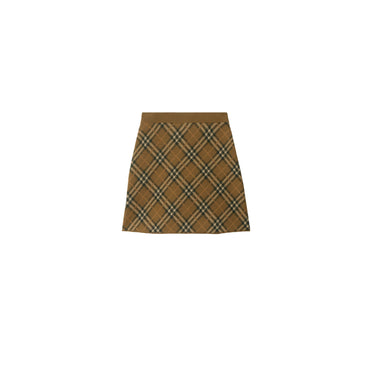 Check Wool Blend Mini Skirt - Shrew Ip Check