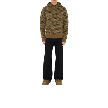 Check Wool Mohair Blend Hoodie - Shrew Ip Check