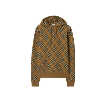 Check Wool Mohair Blend Hoodie - Shrew Ip Check