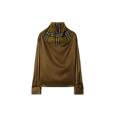 Satin and Check Scarf Top - Camp