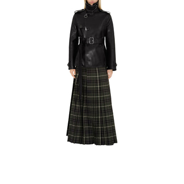 Leather Trench Jacket - Black