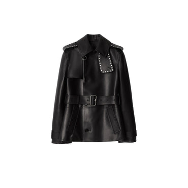 Leather Trench Jacket - Black