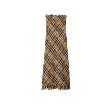 Check Wool Blend Dress - Pasture/Black