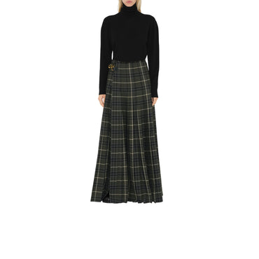 Check Wool Blend Maxi Kilt - Marsh Ip Check