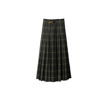 Check Wool Blend Maxi Kilt - Marsh Ip Check