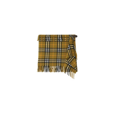 Check Wool Cashmere Scarf Skirt - Oxide
