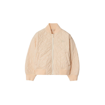 Quilted Nylon Bomber Jacket - Pale Cameo