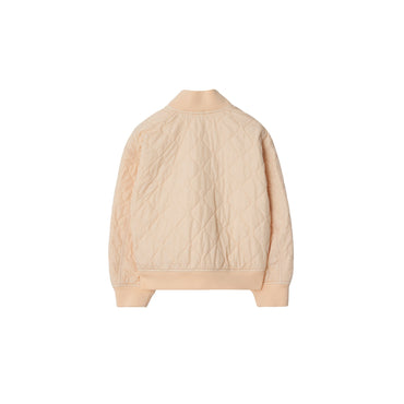 Quilted Nylon Bomber Jacket - Pale Cameo