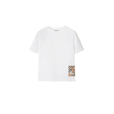 Check Label Cotton T-shirt - White