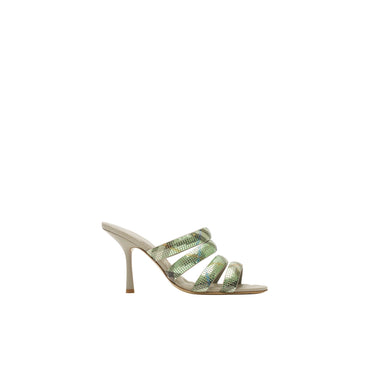 Check Mesh Mews Strap Mules - Artichoke