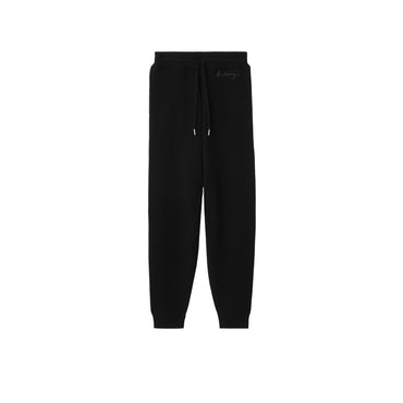 Wool Cashmere Blend Jogging Pants - Black