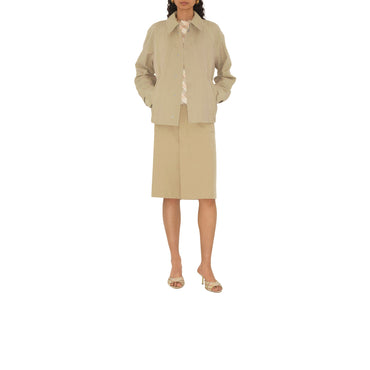 Cotton Midi Skirt - Beige