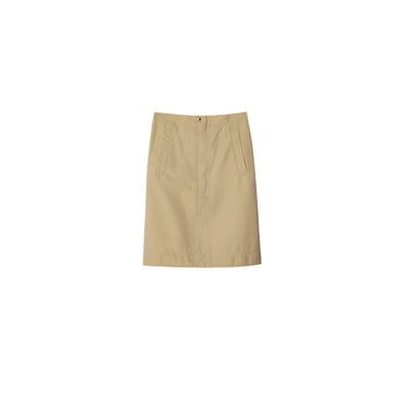 Cotton Midi Skirt - Beige