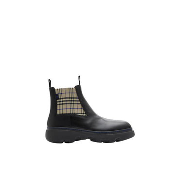 Leather Creeper Low Chelsea Boots - Black/Lichen Ip Chk