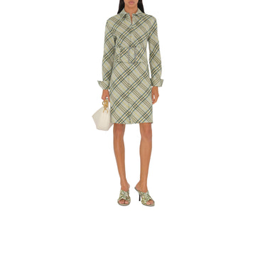 Check Stretch Linen Shirt Dress - Breeze Ip Check