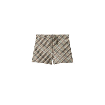 Check Cotton Pyjama Shorts - Husk Ip Check