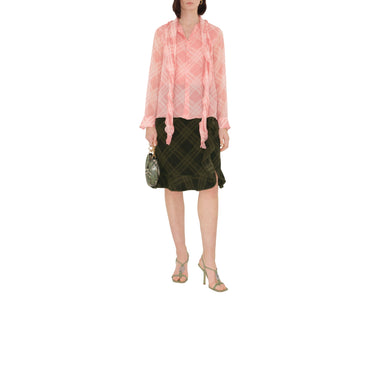Check Silk Wrap Skirt - Oil Ip Check