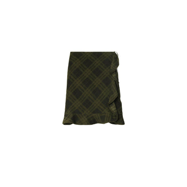 Check Silk Wrap Skirt - Oil Ip Check
