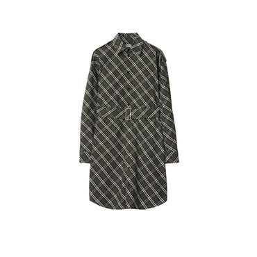 Check Cotton Shirt Dress - Snug Ip Check