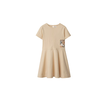 Check Label Cotton Dress - Calico