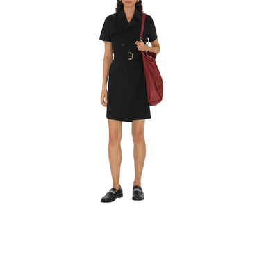 Wool Trench Dress - Black
