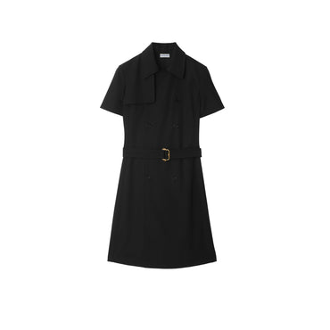Wool Trench Dress - Black