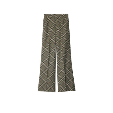 Check Wool Tailored Trousers - Crater Ip Check