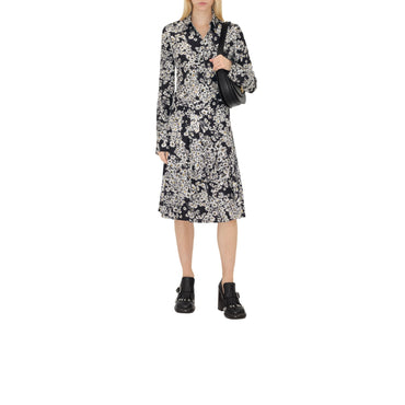 Pleated Daisy Silk Skirt - Black Ip Pattern