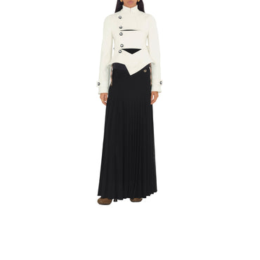 Pleated Crepe Jersey Maxi Skirt - Black