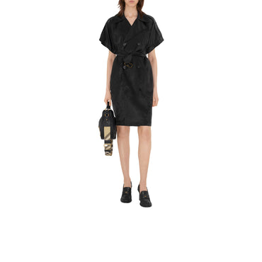 Viscose Trench Dress - Black