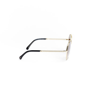 Absolute Chain Sunglasses - Gold + Brown