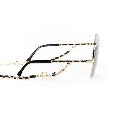 Charming Chain Sunglasses - Pale Gold+Grey