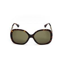 Shining Chain Sunglasses - Dark Tortoise+Brown