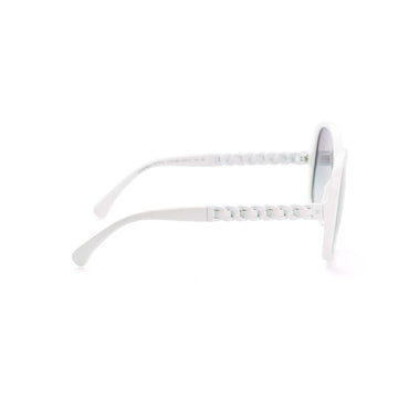 Shining Chain Sunglasses - White + Grey