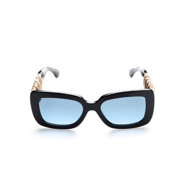 Cc Leather Strap Sunglasses - Blue+Blue