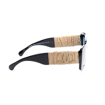 Cc Leather Strap Sunglasses - Blue+Blue