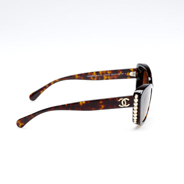 Mystery Pearl Sunglasses - Dark Tortoise + Brown