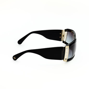 Chanel Side Sunglasses - Black + Grey