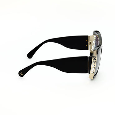 Chanel Side Sunglasses - Black + Grey