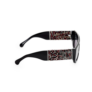 Star Tweed Sunglasses - Black+Brown