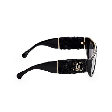 Star Tweed Sunglasses - Black+Black