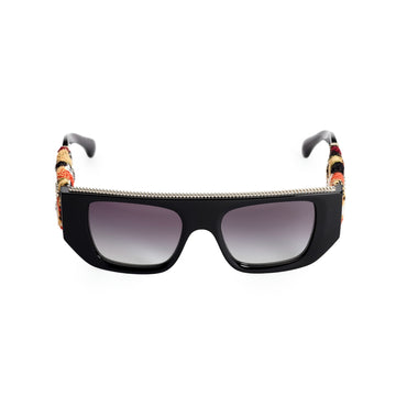 Star Tweed Sunglasses - Black+Orange