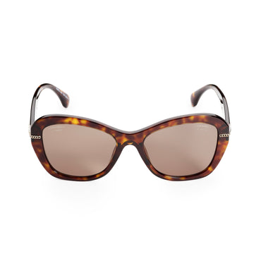 Online Chain Sunglasses - Dark Tortoise + Grey