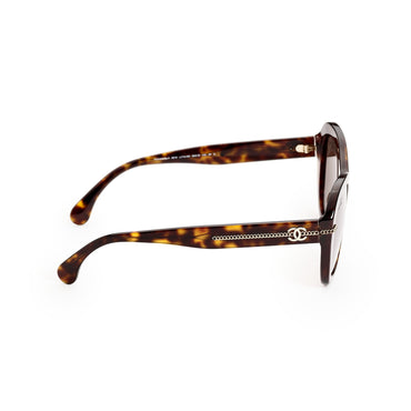 Online Chain Sunglasses - Dark Tortoise + Grey