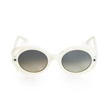 Camellia Eyes Sunglasses - White+Grey