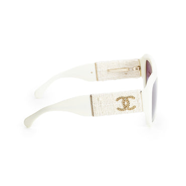 Star Tweed Sunglasses - White /  White + Grey
