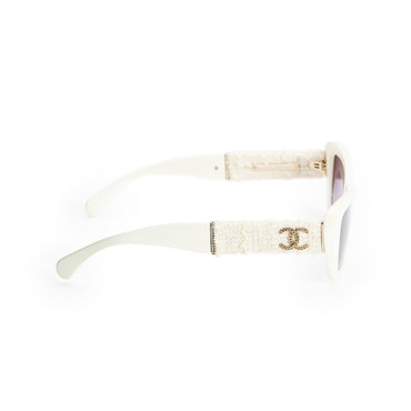 Star Tweed Sunglasses - White /  White + Grey