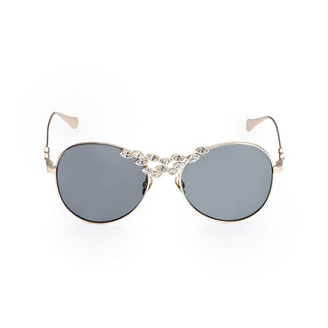 Lucky Strass Sunglasses - Pale Gold + Dark Grey